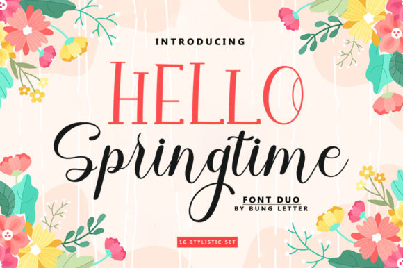 Hello Springtime: A Fresh Script Font for Editorial Design