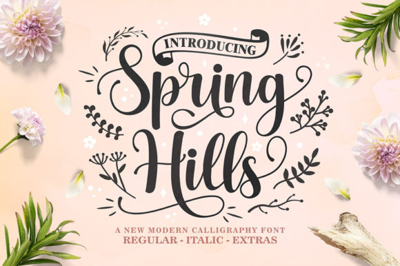 Spring Hills Typeface: Elevating Editorial Design with Romantic Script